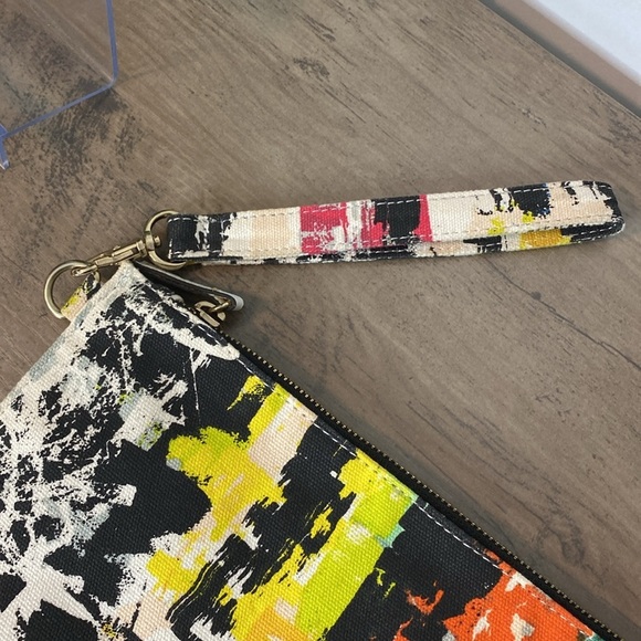 Abstract Multicolor Canvas Clutch - Picture 2 of 6